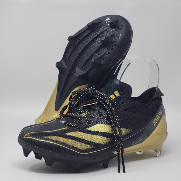 Adidas Adizero Electric Men’s Football Cleats Size 4.5 Black Gold IE4380 New - Picture 1 of 10